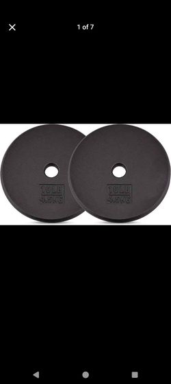 Yes4All Standard 1 Inch Cast Iron Weight Plate - Ideal for Strength Training - 10LB - Pair
