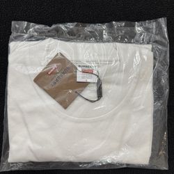 Supreme Burberry White Tee (Size Large)
