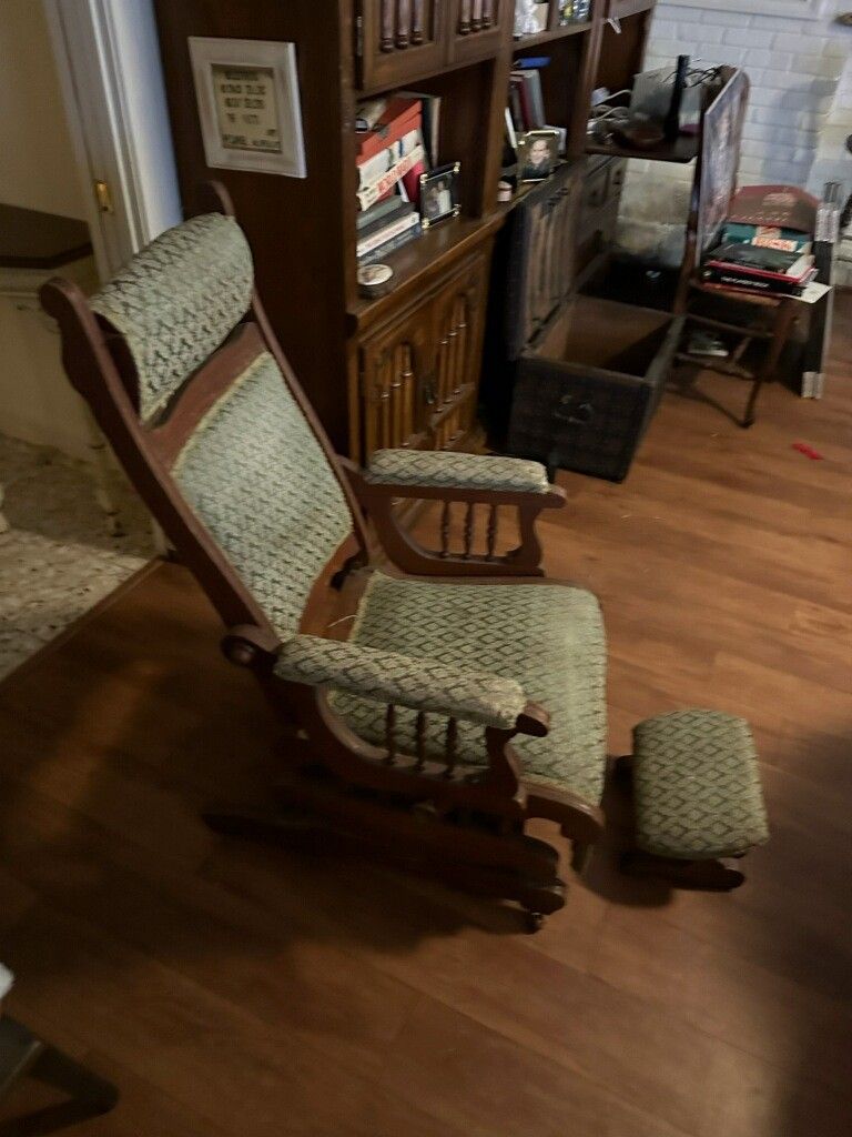 Circa 1890's Rocking Chair And Foot Stool 
