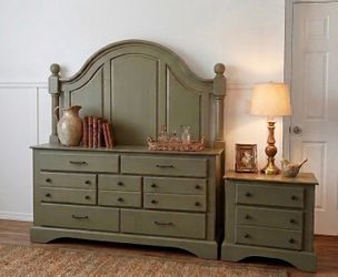 Queen Size Bedroom Set- dresser, nightstand & bedframe- delivery available