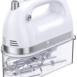 Hand Mixer Electric, 400W Ultra Power Kitchen Mixer Handheld Mixer With 2x5 Speed (Turbo Boost & Automatic Speed) + Storage Box + 5 Stainless Steel Ac