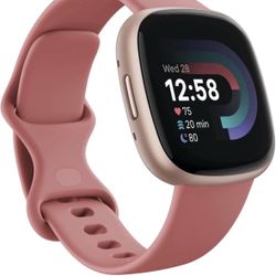 Fitbit Versa 4 Activity Tracker Watch Pink Sand Copper Rose Aluminum GPS HR Sleep
