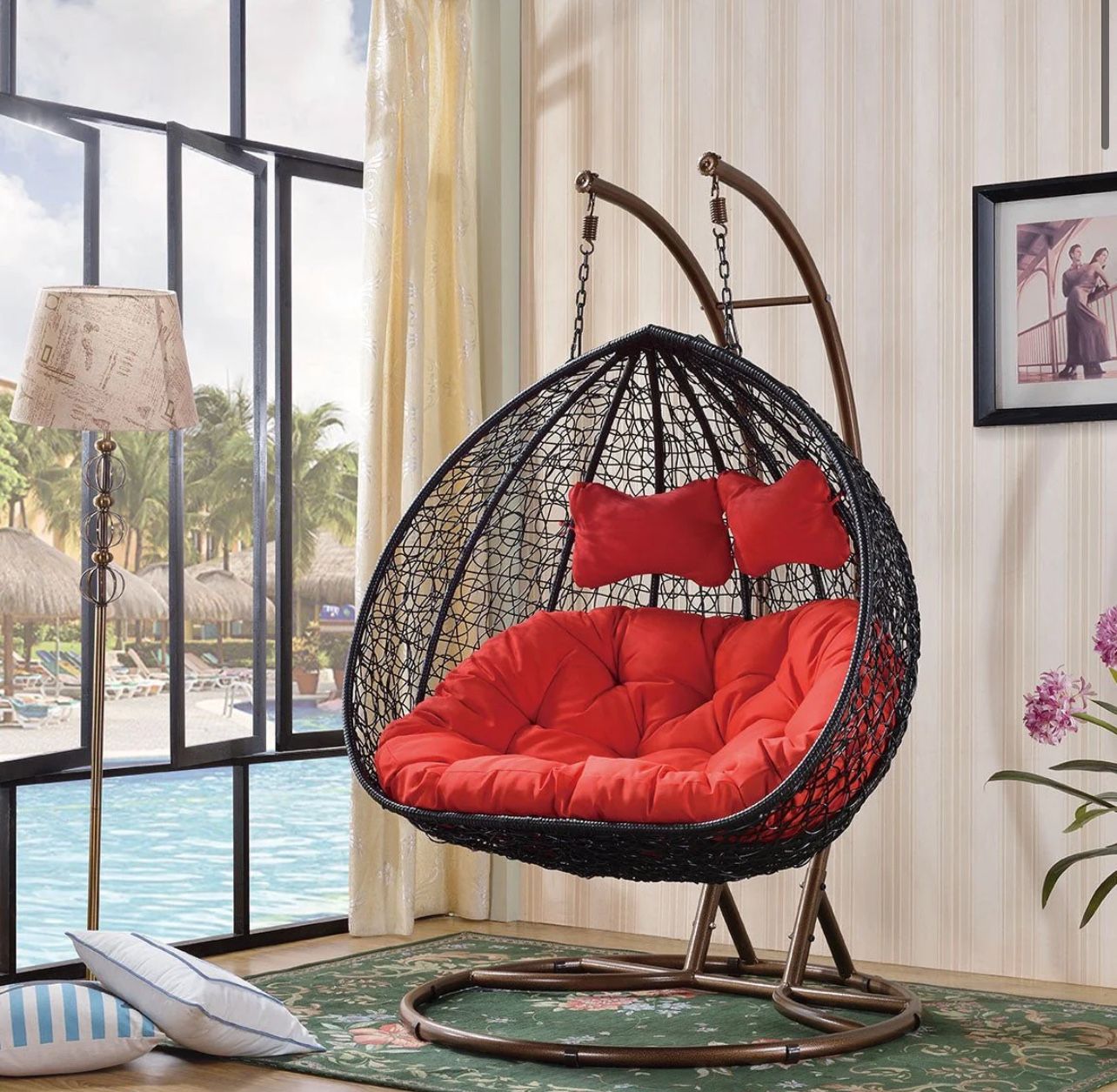 Double Seater Hanging Swing Chair β $599! Perfect for Patio or Indoors πͺβοΈ