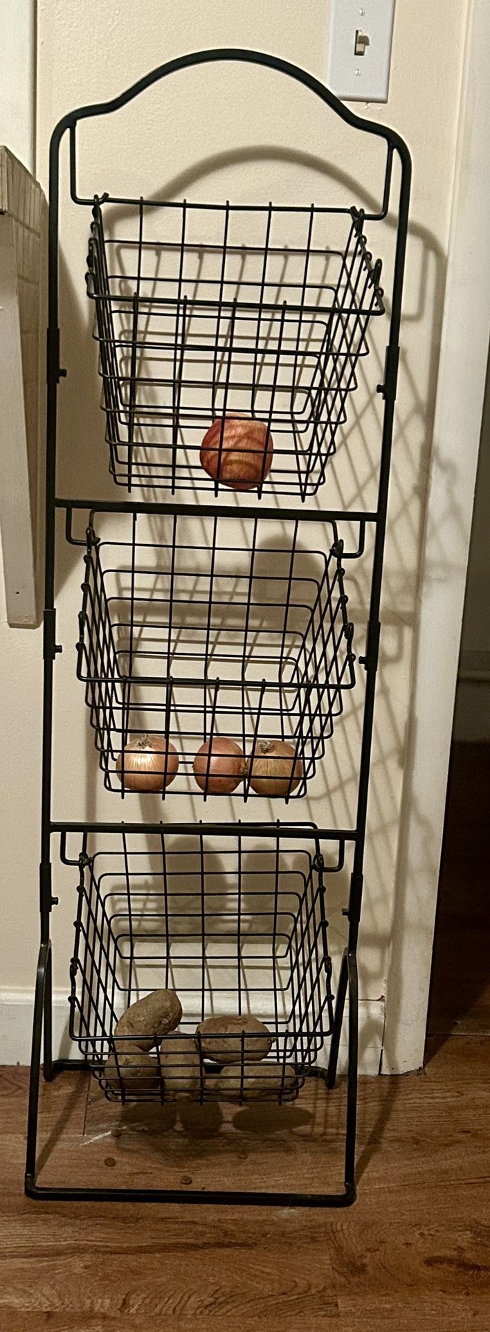 Three Basket Metal Fruit And Veg Stand