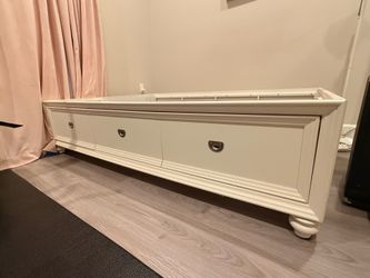 Wood bed frame with storages Full size