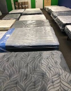 A lot of brand new mattresses are in stock, and they come in all sizes.