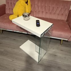 Side Clear End Table