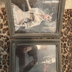 Halloween Decor 2 8x10” Frankenstein And Bride Wall Art Table Decor Pictures Framed 