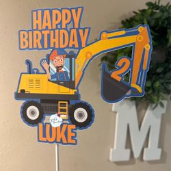 Blippi Excavator Cake Topper 