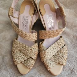 AUTHENTIC/Real FERRAGAMO Wedges SIZE 8 
