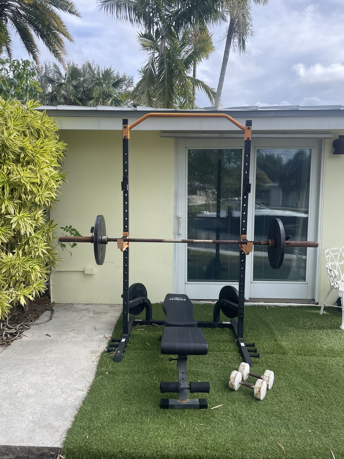 Workout Equipment - Squat Rack, Bench Press, Pull Up Machine