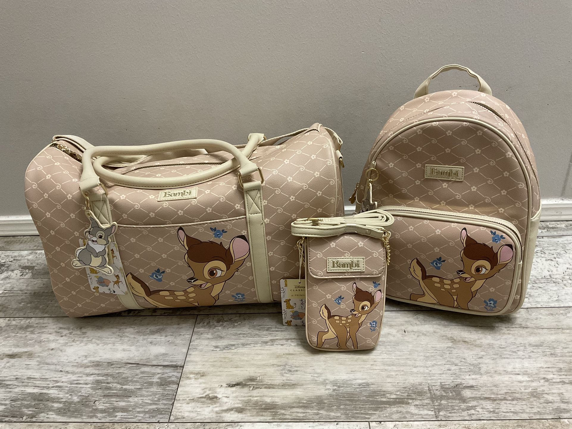 NWT Bambi Weekender Bag, Backpack And Phone Crossbody Bag