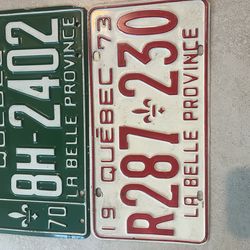 Quebec License Plates