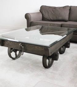 Industrial Train Railway Mine Cart Wagon Coffee Table