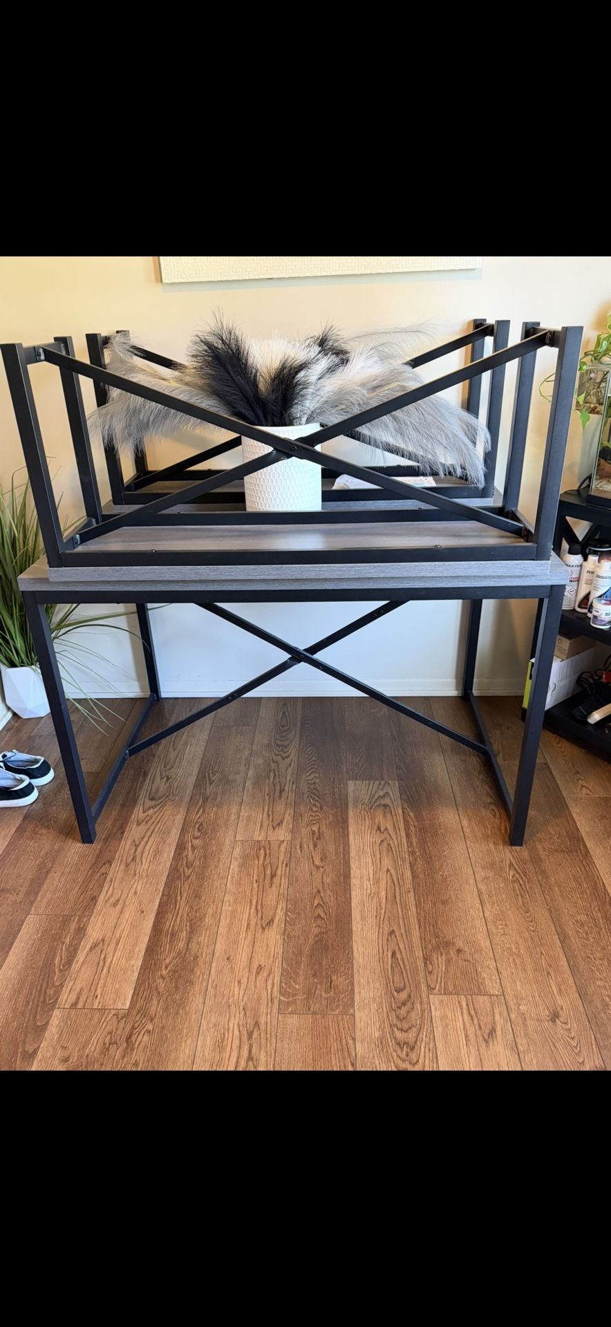 Grey Dining room Table With Benches 