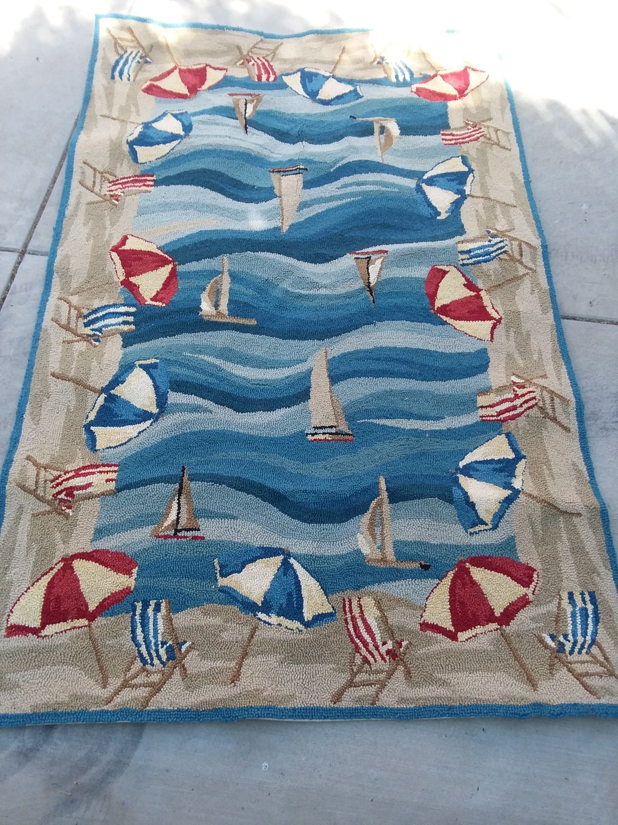 Ocean 🌊/sailboat ⛵ /beach ☔ theme rug