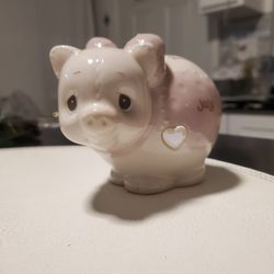 PRECIOUS MOMENTS Birthday Month JULY Piggy Bank Count your Blessings