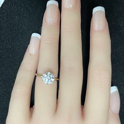 DIAMOND RING  LAB SOLITAIRE 2.01CT ROUND D Color VS1 CLARITY  14KT