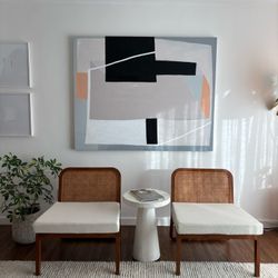 Cane Lounge Chair Set