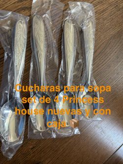Cucharas soperas set de 4 👉 princess house todo nuevo y con caja 📦