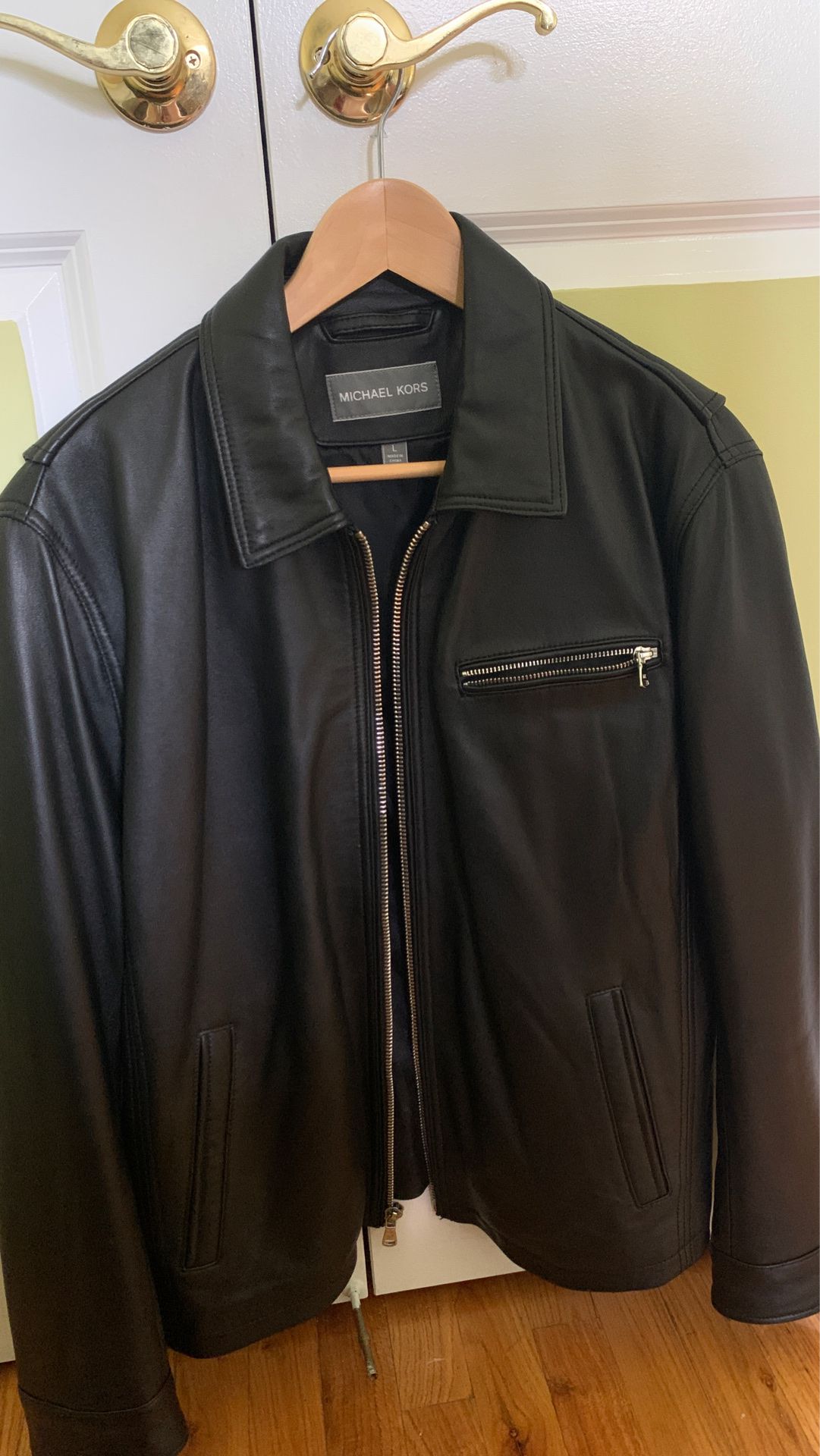 Michael Kors Leather jacket men’s Large