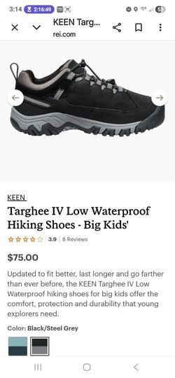 Keen hiking low profile, drawstring bungee laces waterproof