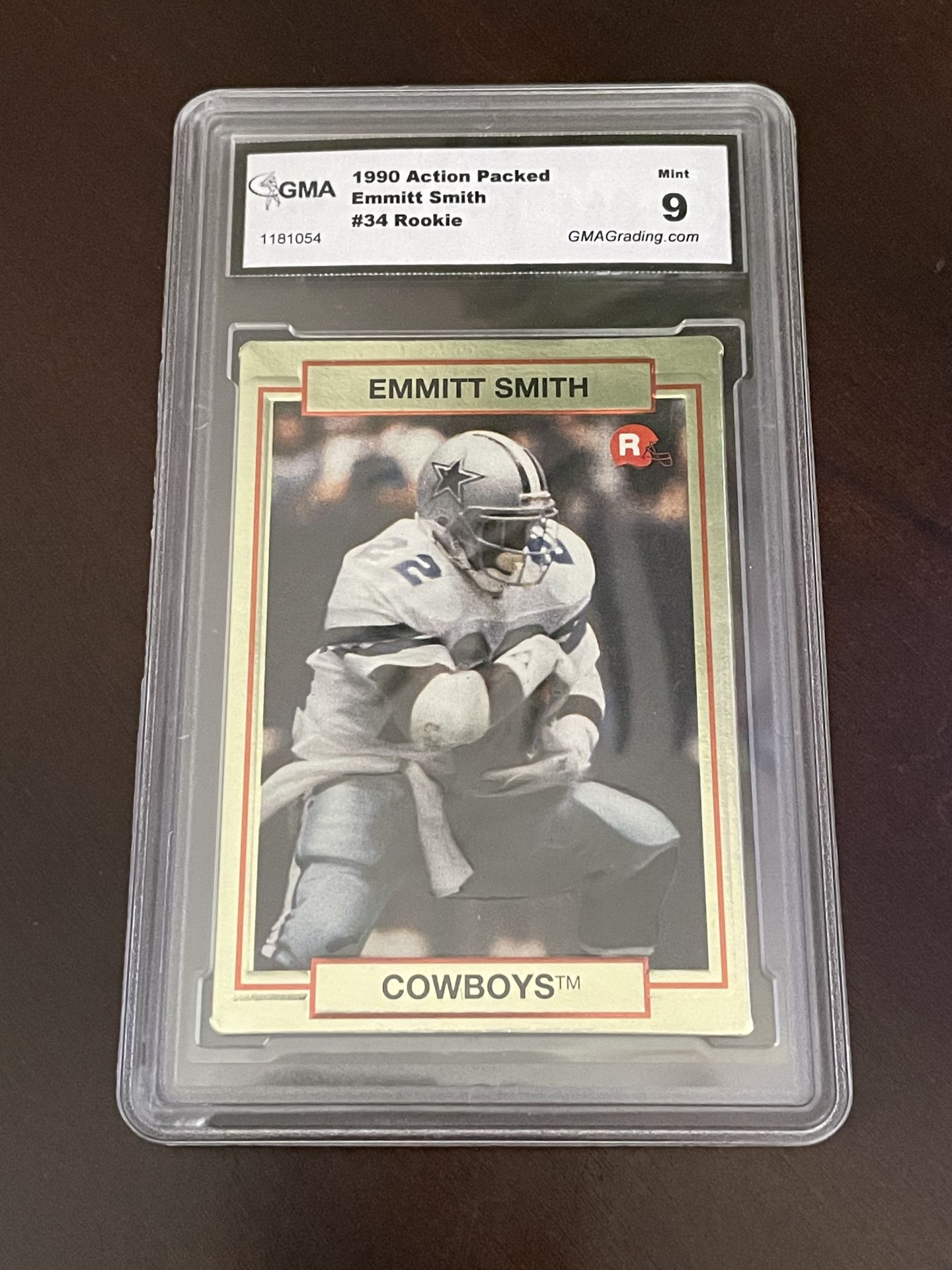 90 Action Packed Dallas Cowboys Emmitt Smith Graded Rookie Card
