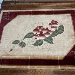 Turkish Burgundy Floral Style Rug