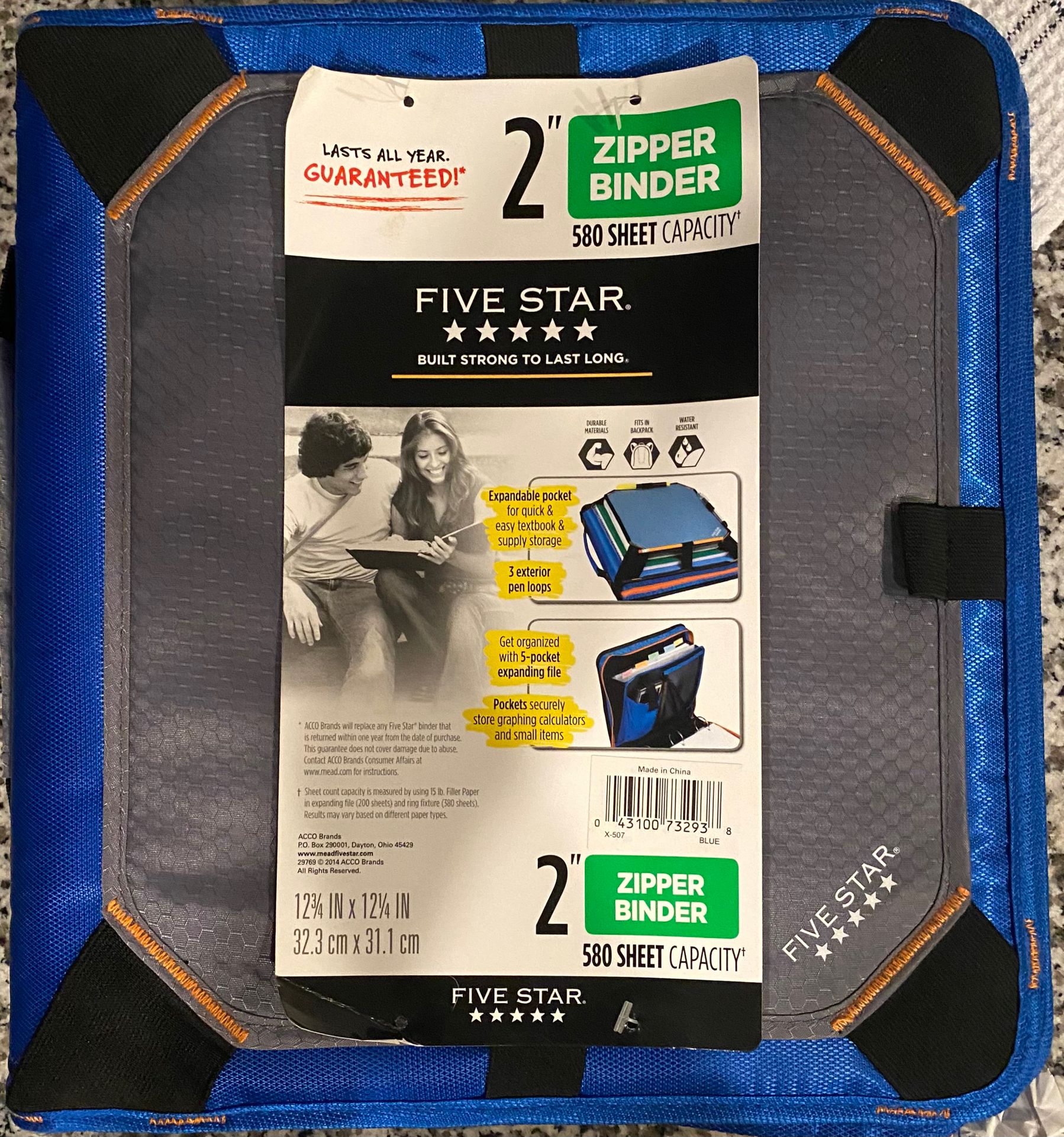 New FIVE STAR Binder W/ Zipper (Qty:3)