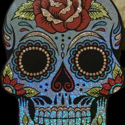 Holographic Glitter Skull Poster Board