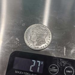 1881 CC Morgan Dollar 1 USD silver coin