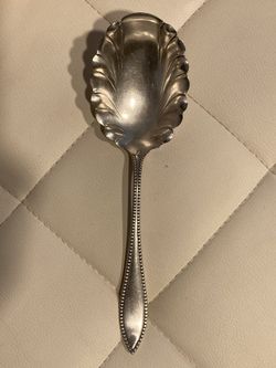Vintage 1847 Rogers Bros A1 Silverplate Scalloped Serving Spoon 9" 
