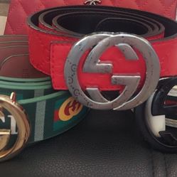 Set Of 3 GUCCI Belts Size 38