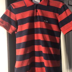 Striped Bee-embroidered Polo Shirt Red/blue 