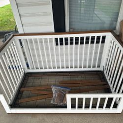 Toddler Bed Frame -White & Wood