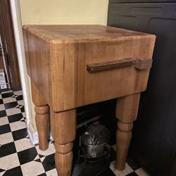 Vintage Butcher Block Table  C. 1975 ( Like New, Never Really Used)