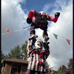 12 Ft Halloween Animated Clowns 🤡 