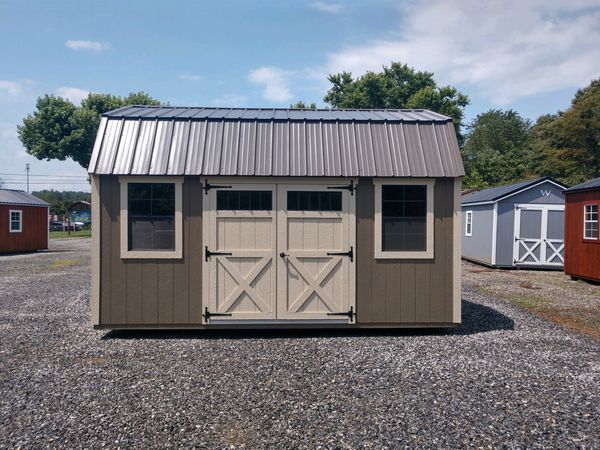 premier pro tall barn 12x16 by tuff shed with shutters