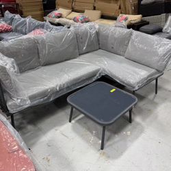 New L-Shaped Outdoor Sectional Sofa Set All Weather Patio Furniture Set