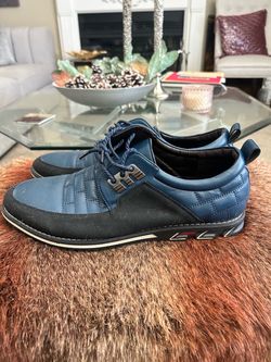 Stylish Blue & Black Casual Low-Top Shoes