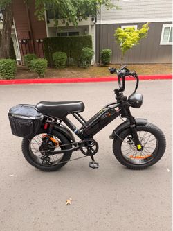 Cascadian eXC+ Fat Tire Electric Bike Moped Style Scrambler Black 0 Miles