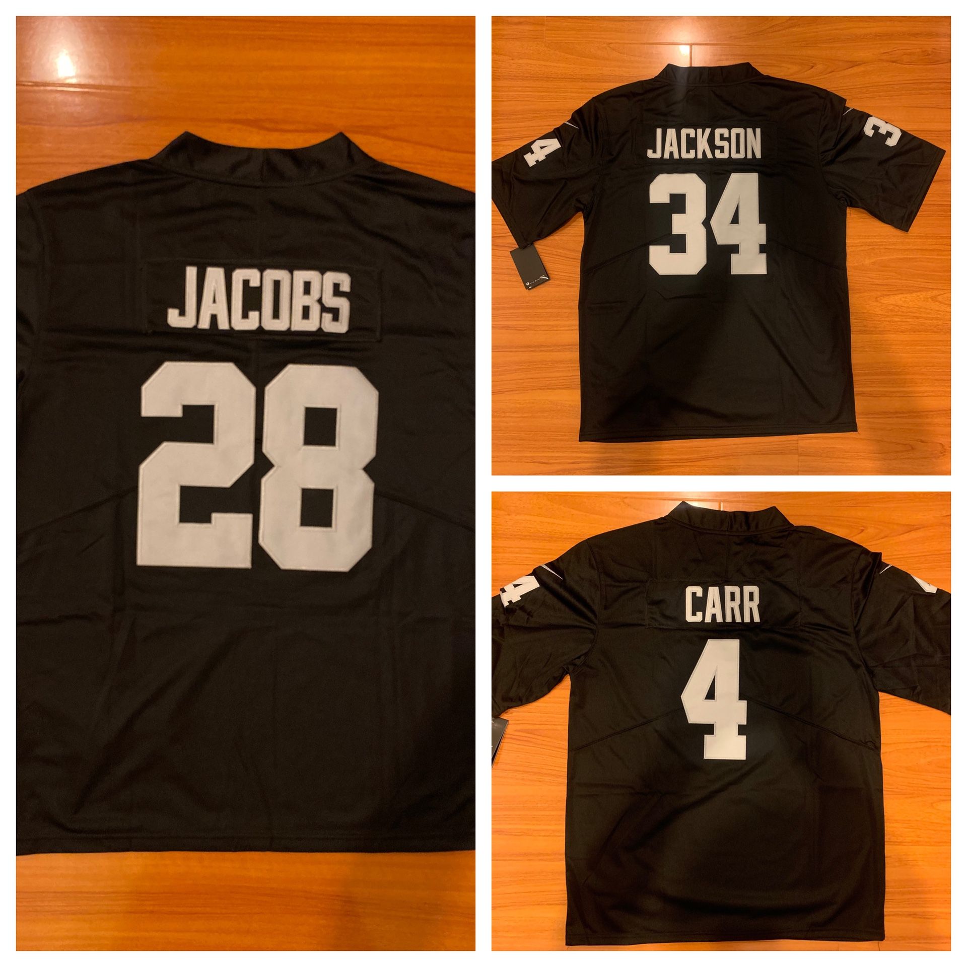Los Angeles Oakland Las Vegas Raiders NFL Jersey Jacobs Jackson Carr