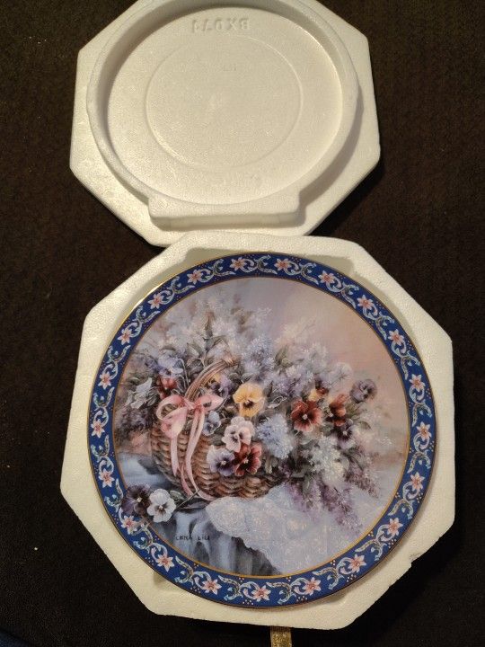 Lena Liu PANSIES Basket Collector Limited Second Issue Edition Plate 1992