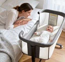 Baby Bedside Bassinet with Wheels