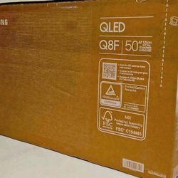 New 50 Inch QLED Samsung Q8F Smart TV 4K UHD with 120 Hz refresh rate. Brand new in the box.
