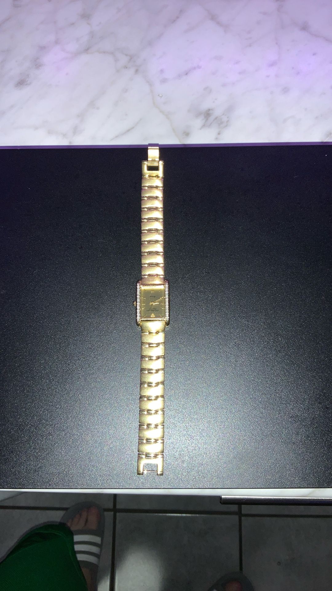 JulesJurgason Gold Ladies Watch With Real Diamonds