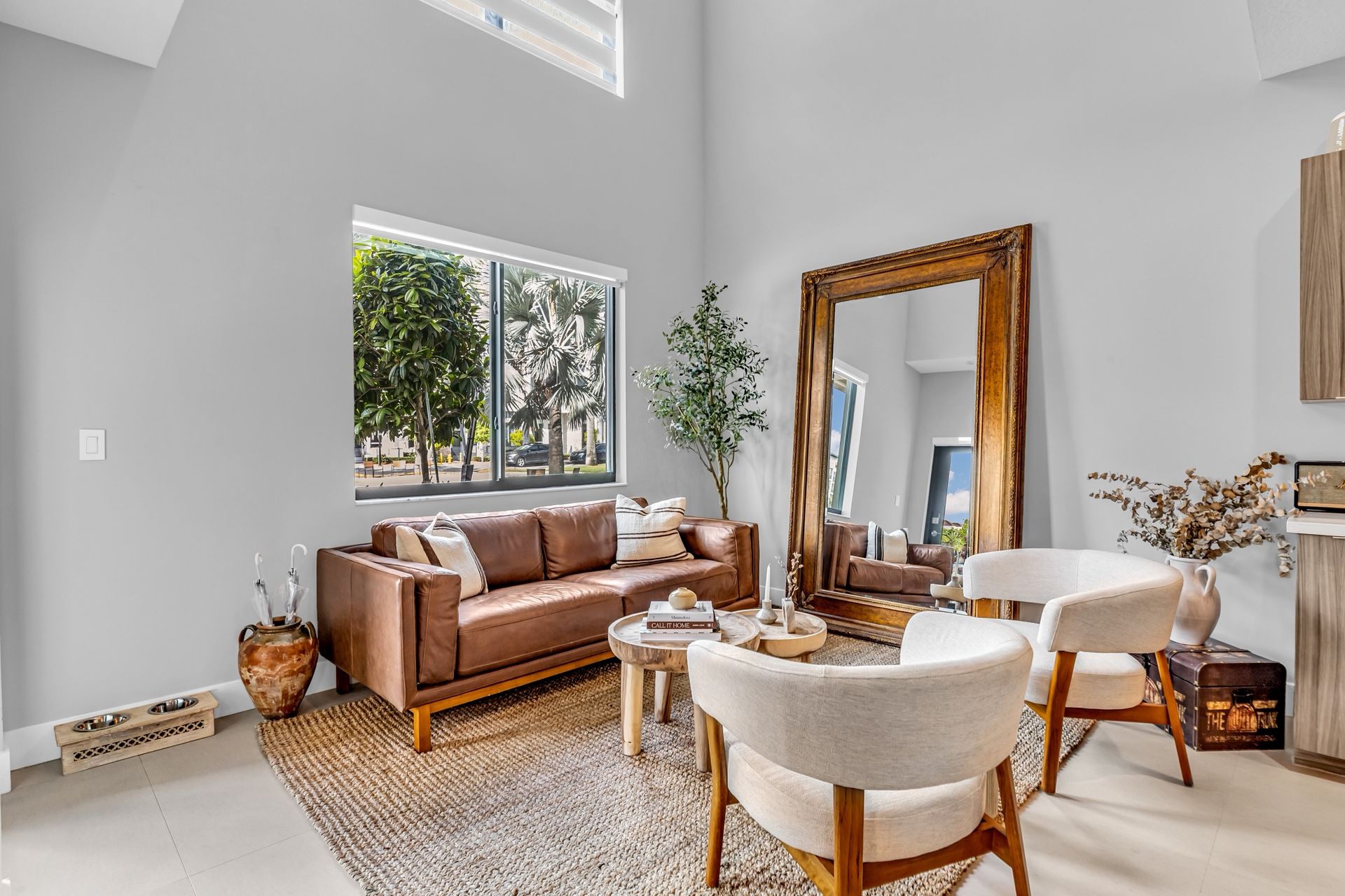 WEST ELM Dekalb 85” Brown Leather Sofa