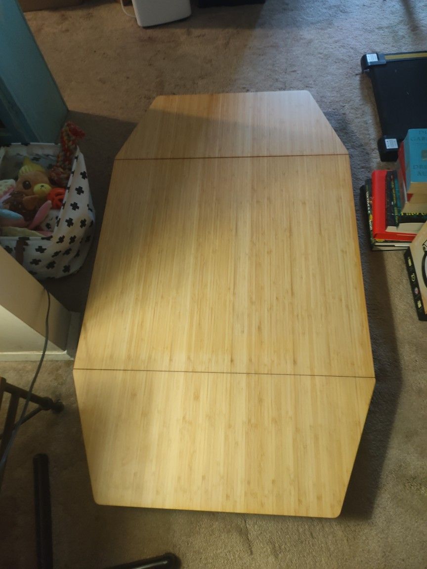 Drop-leaf table, bamboo/white Like New