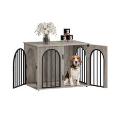 Modern Dog Crate Furniture End Table