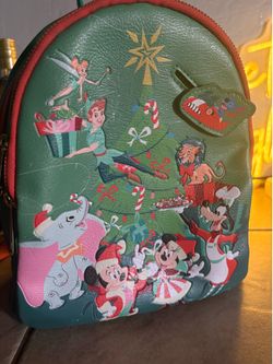 Disney Parks Classic Christmas Mickey and Friends Backpack Bag Loungefly Glow in the Dark